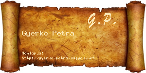 Gyerko Petra névjegykártya